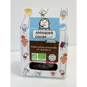 Etui 130g d'amandes au chocolat au lait bio
