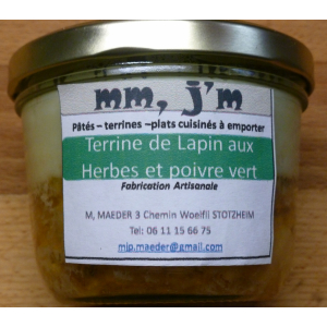 Terrine de lapin aux herbes et poivre vert