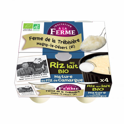 Riz au lait fermier et bio 4x125g