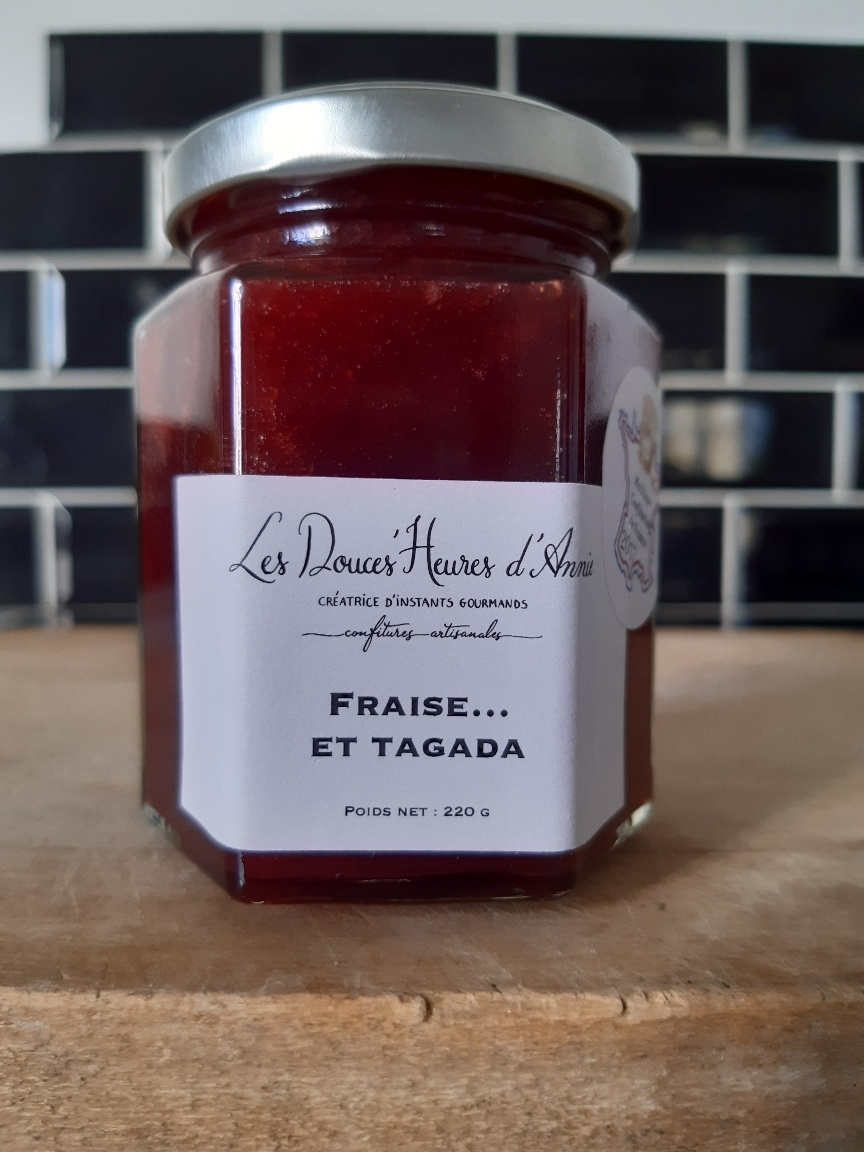 Confiture fraise et tagada 220 g Les Douces'heures D'annie Locavor.fr