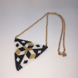 Pendentif tissage de cubes géométriques plaq