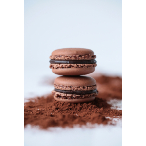 Macaron chocolat noir de côte d'ivoire x2