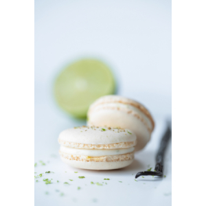Macaron vanille zestes citron vert x4