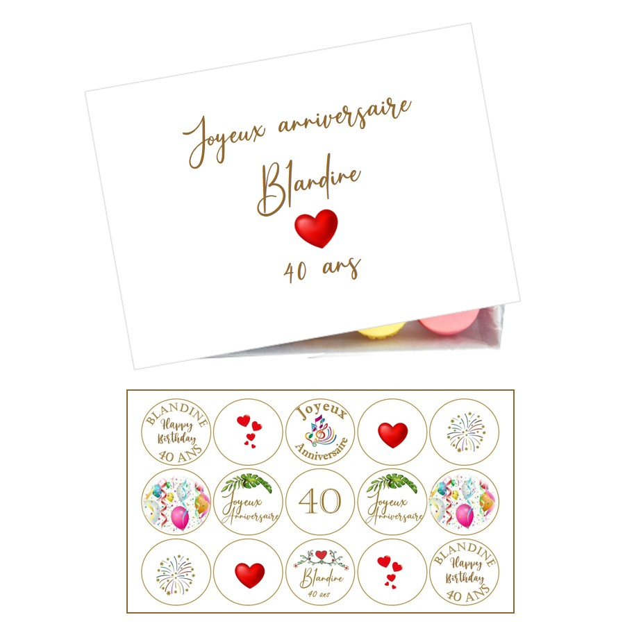 1 Pack anniversaire 40ans de 10 personnes blanc et or