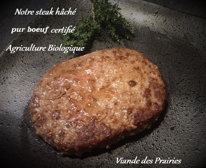 Steak haché surgelé bio 3 kg Viande Des Prairies Locavor.fr