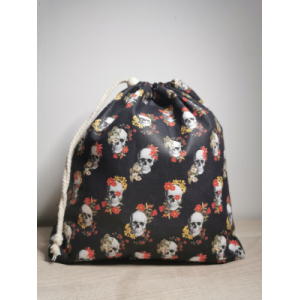 Sac à vrac m noir tête de mort