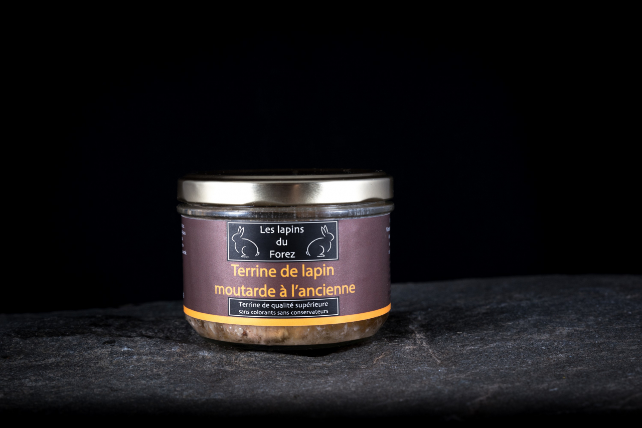 Terrine de lapin moutarde à l'ancienne 180 g Les Lapins Du Forez