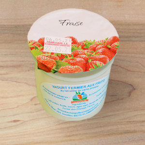 1 yaourt brassé fraise