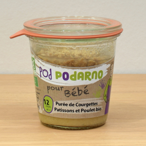 Pot bébé purée courgettes patissons poulet