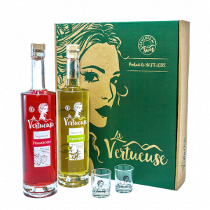 Coffret duo : digestifs verveine et framboise
