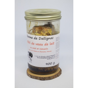 Rôti de veau confit au miel et romarin