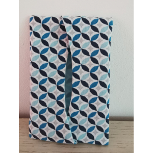 Pochette à mouchoirs géométriques bleu