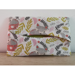 Pochette à mouchoirs renards gris