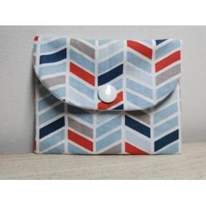 Porte monnaie bleu géométrique