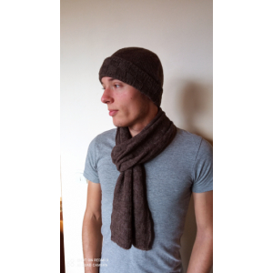 Bonnet à damier marron foncé