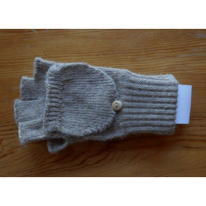 Mitaines moufle beige en laine d'alpaga
