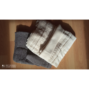 Poncho maille fantaisie gris en alpaga