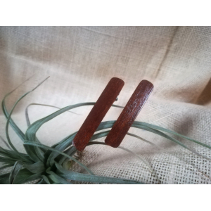 2 barrettes en bois de merisier foncé - a pin