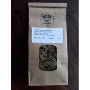 Tisane frêne, menthe, ortie, plantain