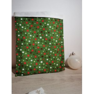 Pochette à livre verte étoiles