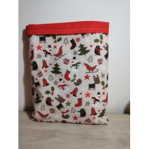 Pochette à livre animaux noël