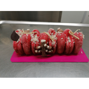 Bûche vanille fraise framboise