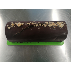Bûche vanille chocolat noisette caramel