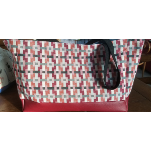 Sac à main rectangle motif géométrique