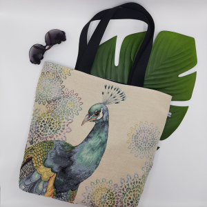 Sac jacquard paon