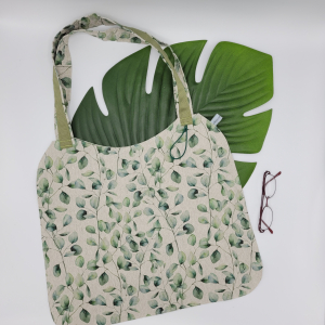 Tote bag feuilles vertes