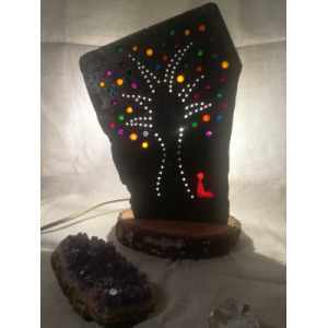 Ardoise éclairée 'zen sous l'arbre'