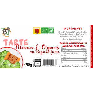 Tarte poireaux & oignon au paprika fumé