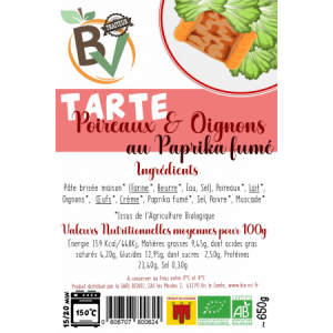 Tarte poireaux & oignons au paprika fumé 4/5p