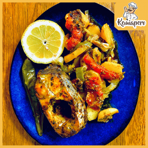 Poisson aux riz et légumes à la provençale