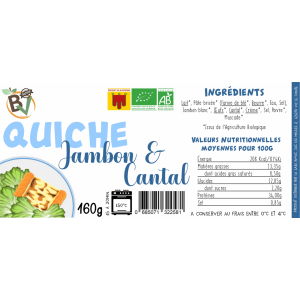 Quiche jambon & cantal