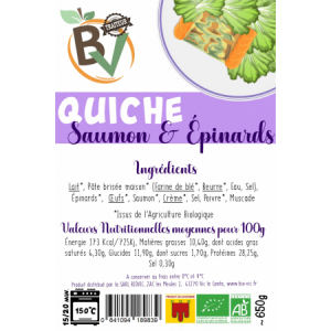 Quiche saumon & épinards 4/5 personnes