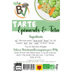Tarte épinard & feta 4/5 personnes