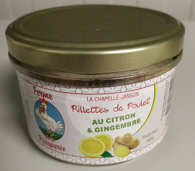 Rillettes de poulet au citron gingembre -180g