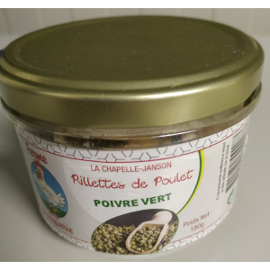 Rillettes de poulet au poivre vert -180g