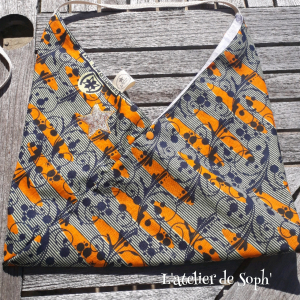 Sac 'fourre tout' wax marine/orange