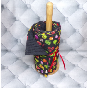 Essuies-tout motifs légumes sur fond noir