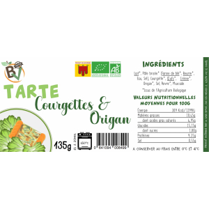 Tarte courgette & origan