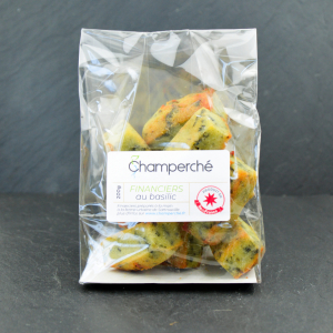 Financier au basilic, citron & pavot