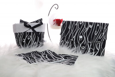 Panier + lingettes + pochette noir et blanc