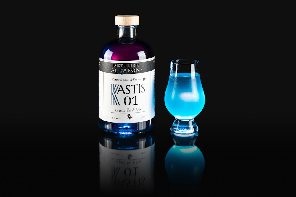 Kastis 01, le pastis bleu de l'ain - 70 cl - Distillerie Al Kapone 
