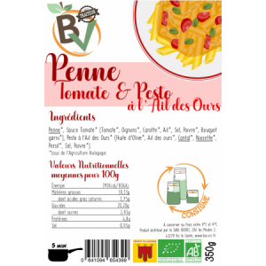 Penne tomate & pesto ail des ours