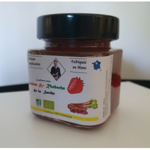 Confiture extra fraise rhubarbe sarthe 160g