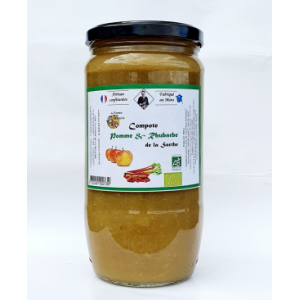 Compote de pomme rhubarbe sarthe 860g