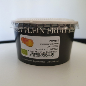 Sorbet plein fruit pomme 10 cl