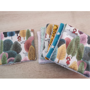 Carrés lavables 'chaperon rouge'